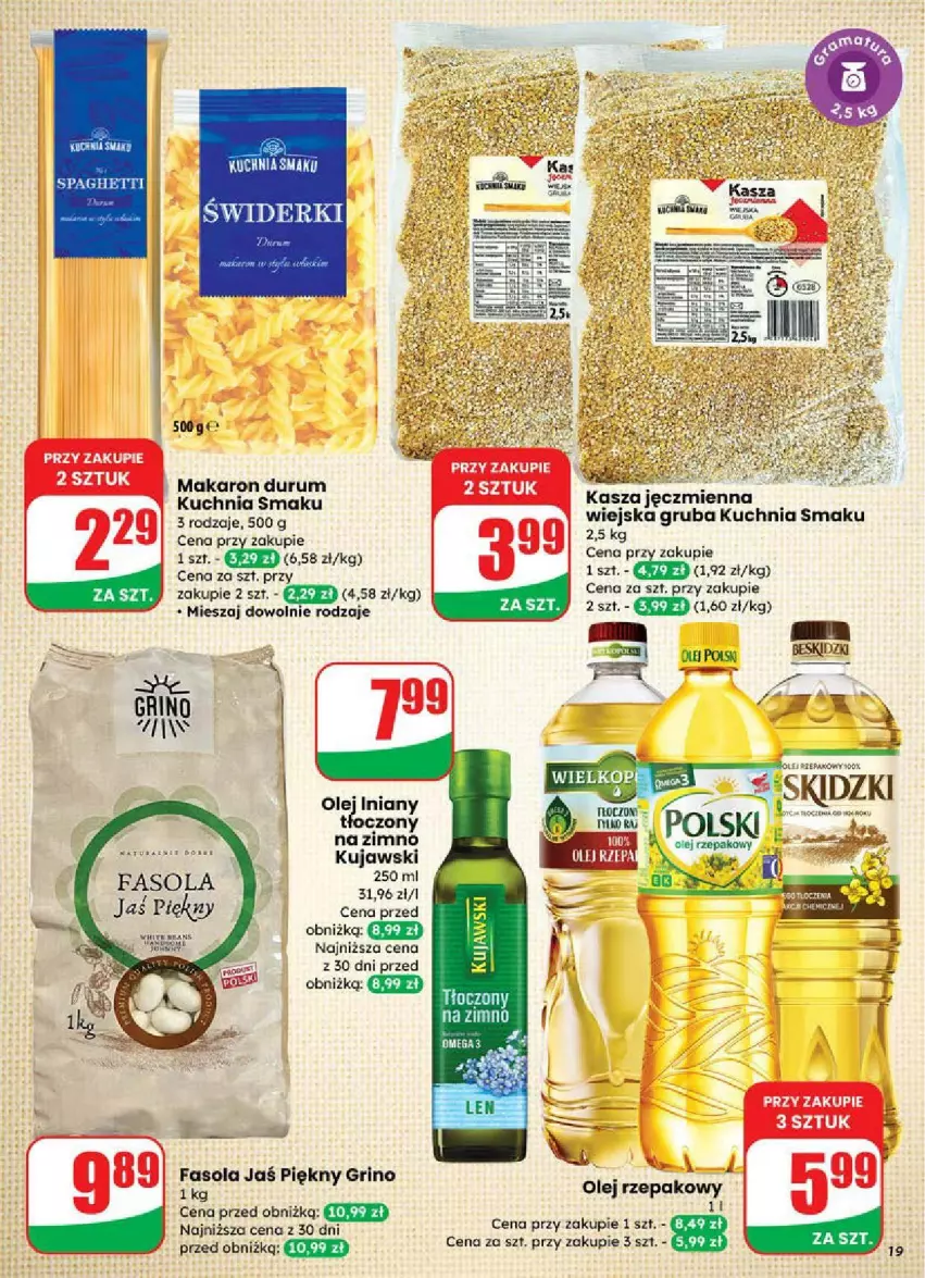 Gazetka promocyjna Dino - ważna 16.07 do 22.07.2025 - strona 11 - produkty: Beskidzki, Cif, Fa, Fasola, Kasza, Kasza jęczmienna, Kuchnia, Kujawski, Makaron, Olej, Rum, Spaghetti