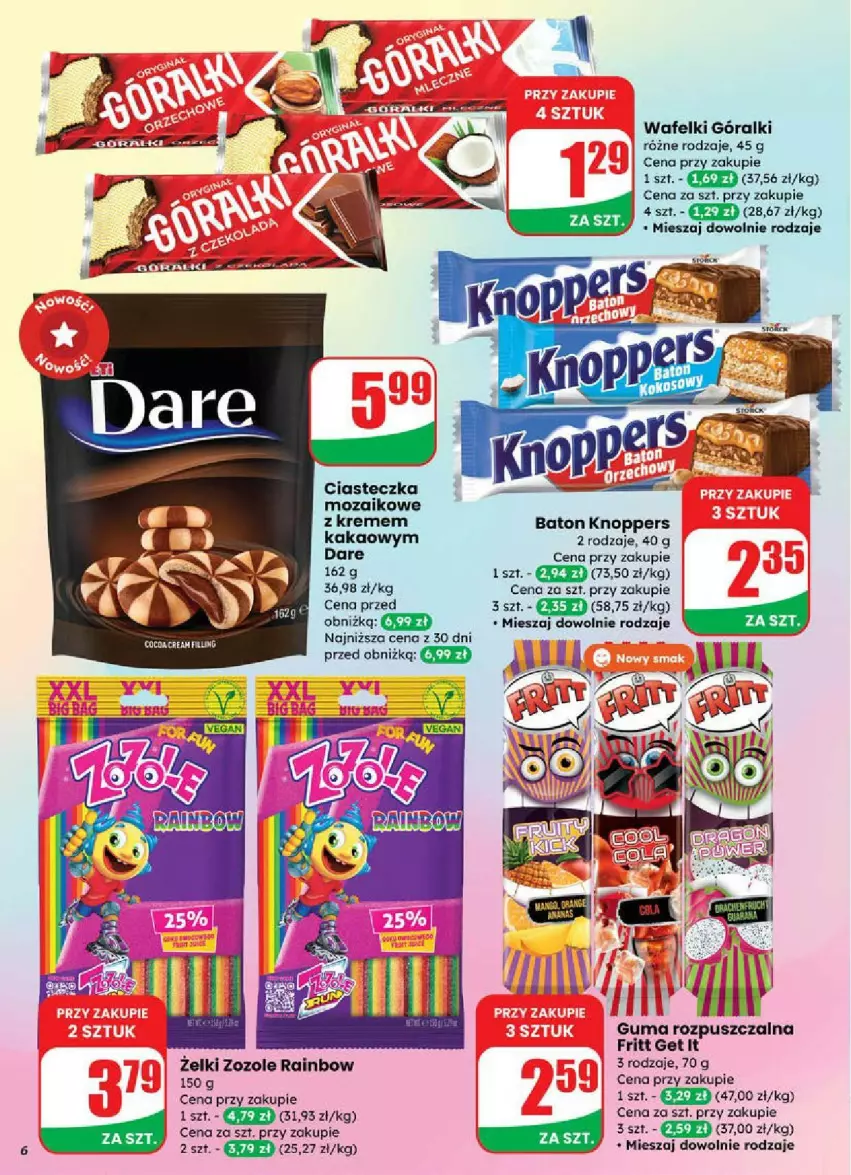 Gazetka promocyjna Dino - ważna 16.07 do 22.07.2025 - strona 17 - produkty: Baton, Góralki, Guma rozpuszczalna, Kakao, Knoppers