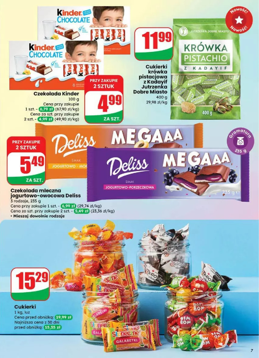Gazetka promocyjna Dino - ważna 16.07 do 22.07.2025 - strona 18 - produkty: Cukier, Cukierki, Czekolada, Czekolada mleczna, Deliss, Jogurt, Jutrzenka, Kinder