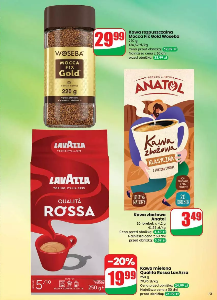 Gazetka promocyjna Dino - ważna 16.07 do 22.07.2025 - strona 5 - produkty: Kawa, Kawa mielona, Kawa rozpuszczalna, Kawa zbożowa, Lavazza, Mocca Fix Gold, Woseba