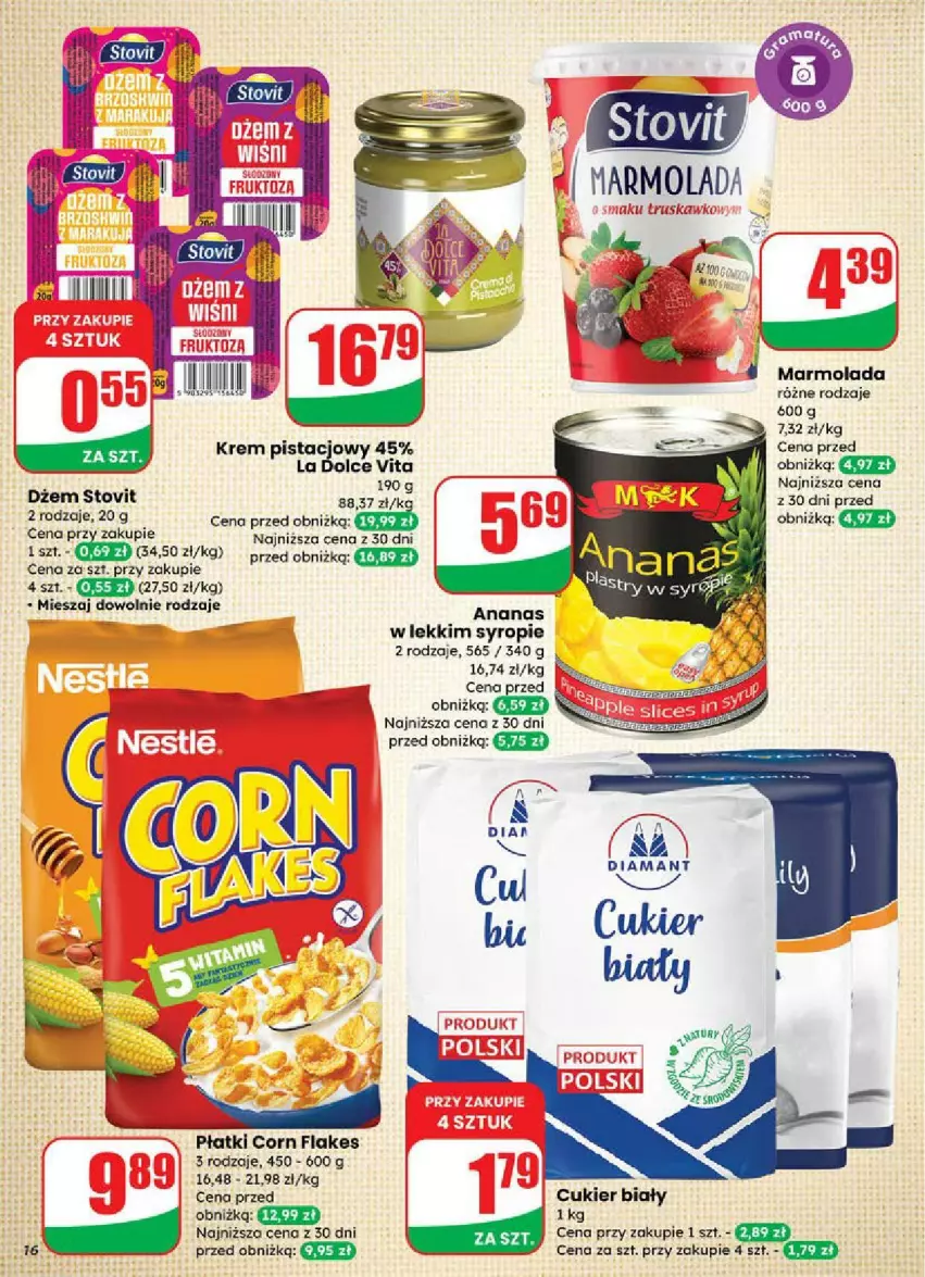 Gazetka promocyjna Dino - ważna 16.07 do 22.07.2025 - strona 8 - produkty: Ananas, Corn flakes, Cukier, Dżem, Marmolada, Mola, Syrop