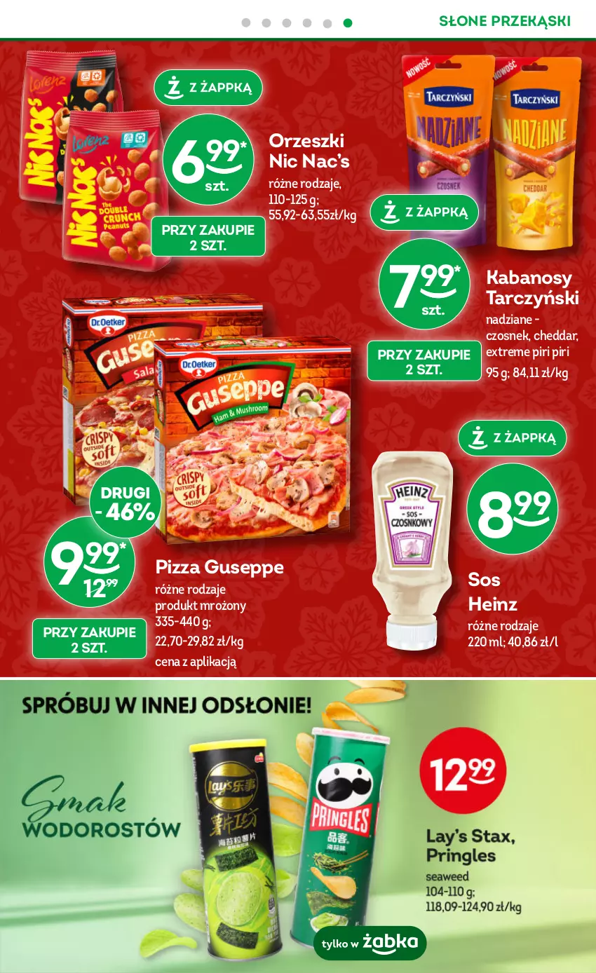 Gazetka promocyjna Żabka - ważna 06.12 do 19.12.2023 - strona 19 - produkty: Cheddar, Czosnek, Heinz, Kabanos, Orzeszki, Pizza, Sos, Tarczyński