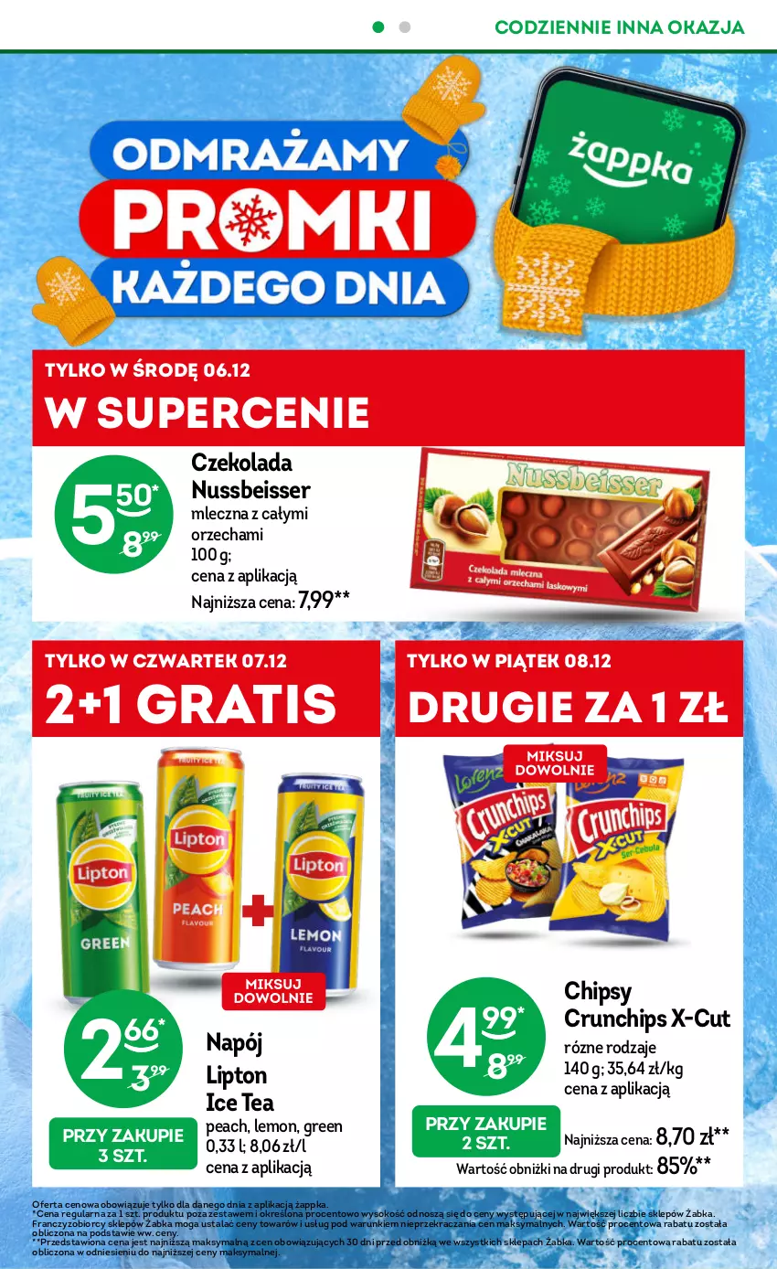 Gazetka promocyjna Żabka - ważna 06.12 do 19.12.2023 - strona 2 - produkty: Chipsy, Crunchips, Czekolada, Gra, Ice tea, Lipton, Napój, Ser, Sok