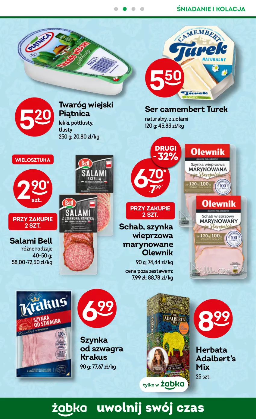 Gazetka promocyjna Żabka - ważna 06.12 do 19.12.2023 - strona 37 - produkty: Bell, Camembert, Gra, Herbata, Krakus, Olewnik, Piątnica, Salami, Ser, Szynka, Szynka wieprzowa, Twaróg