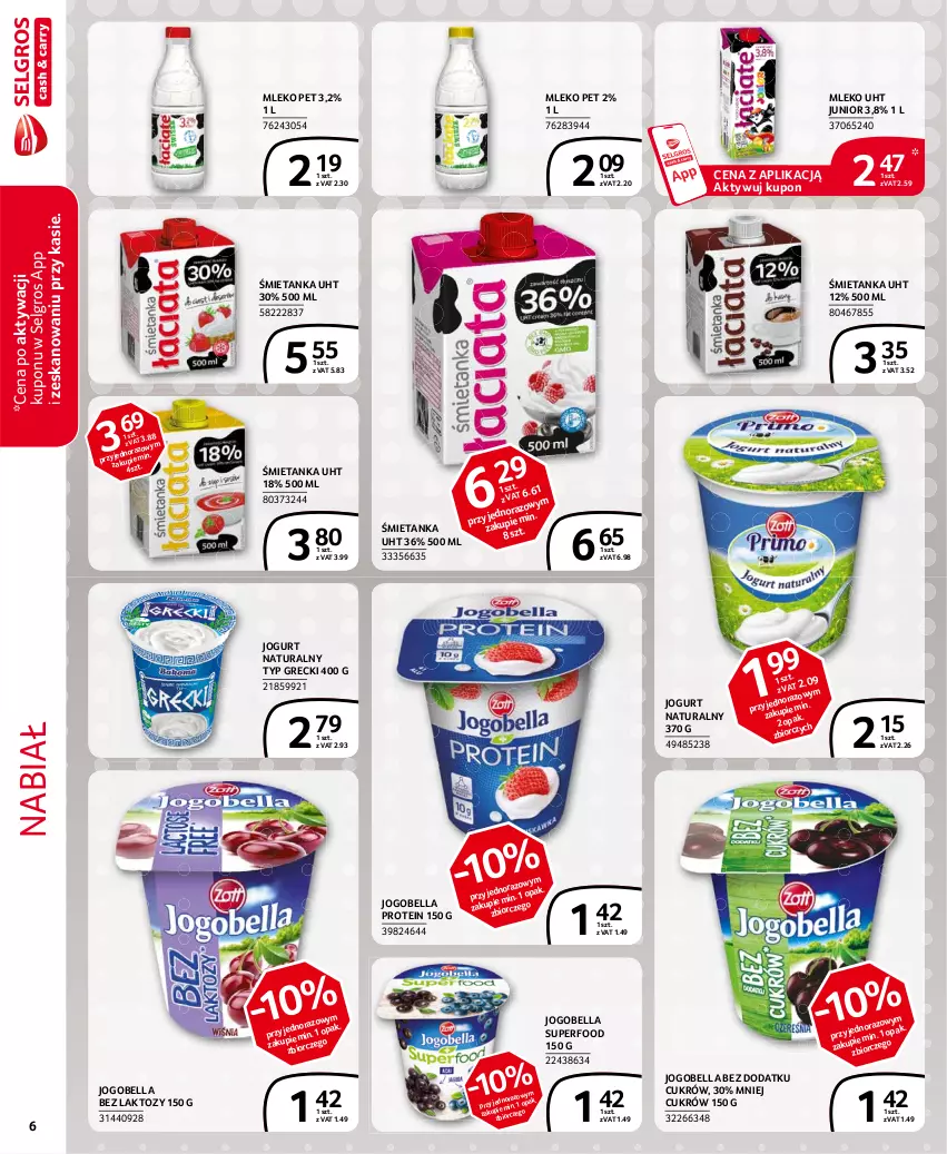 Gazetka promocyjna Selgros - Extra Oferta - ważna 01.02 do 28.02.2021 - strona 6 - produkty: Bell, Bella, Jogobella, Jogurt, Jogurt naturalny, LG, Mleko