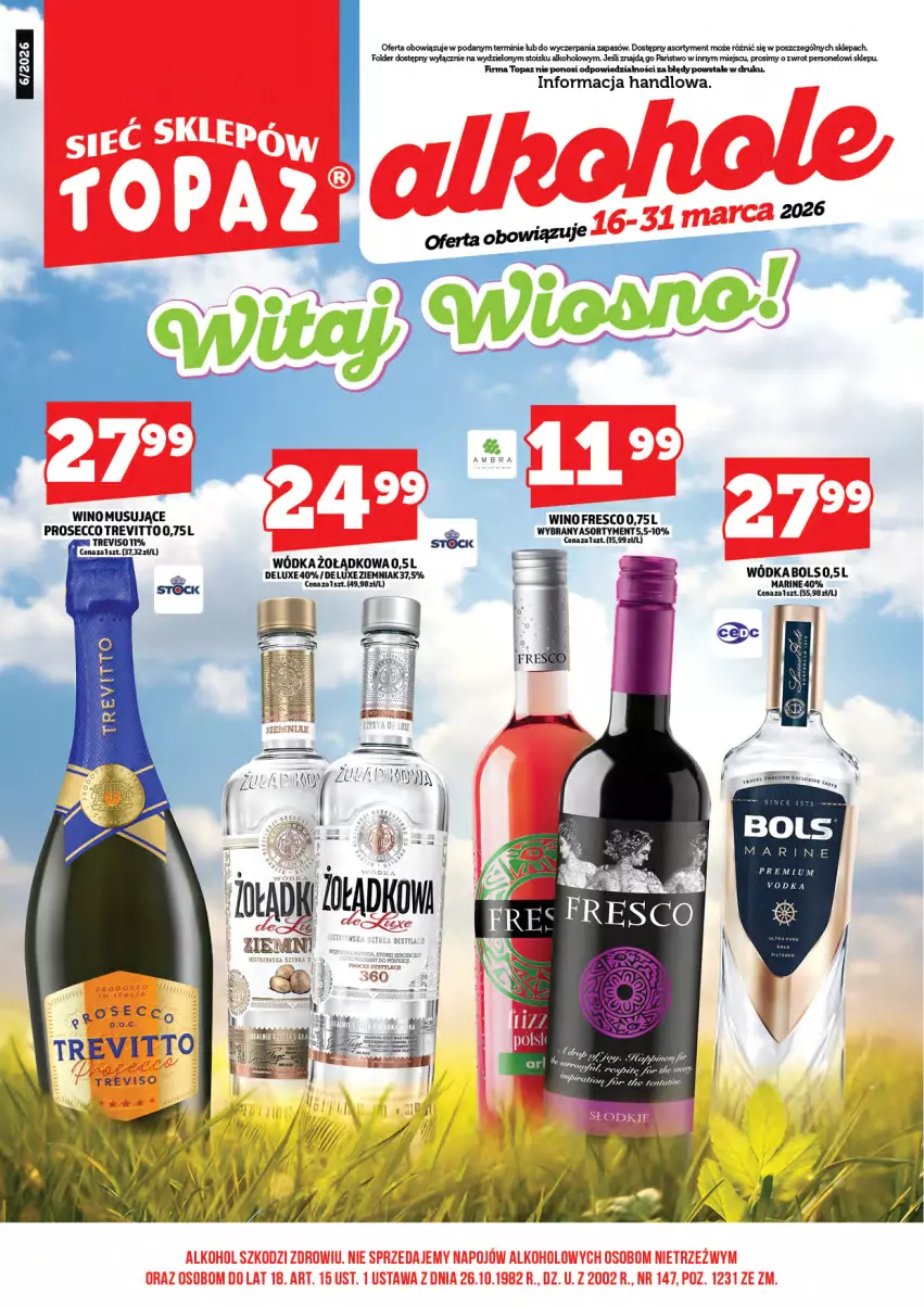 Gazetka promocyjna Topaz - Gazetka - ważna 16.04 do 31.03.2026 - strona 3 - produkty: Bols, Fresco, Mus, Pantene, Prosecco, Top, Wino, Wino musujące, Wódka