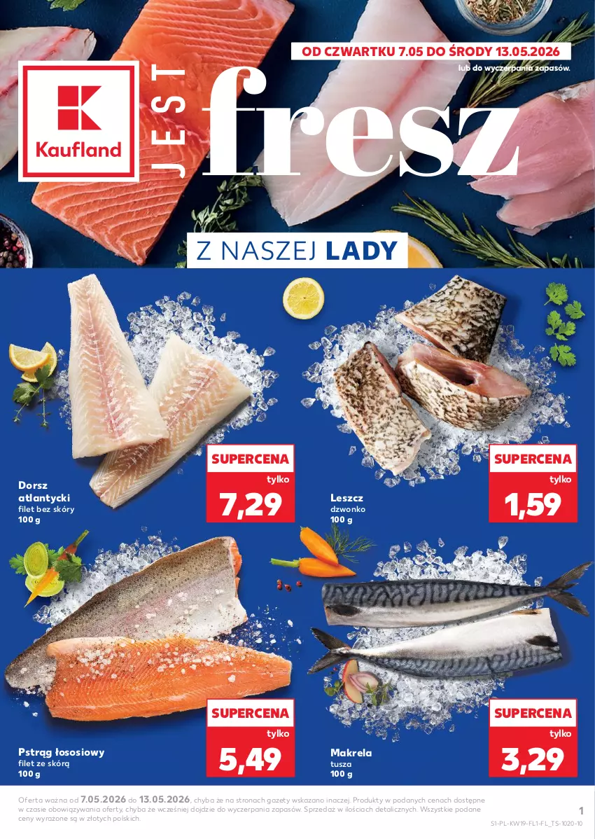 Gazetka promocyjna Kaufland - Ryby z naszej lady - ważna 07.05 do 13.05.2026 - strona 1 - produkty: Dorsz, Pstrąg, Pstrąg łososiowy, Sos, Tusz
