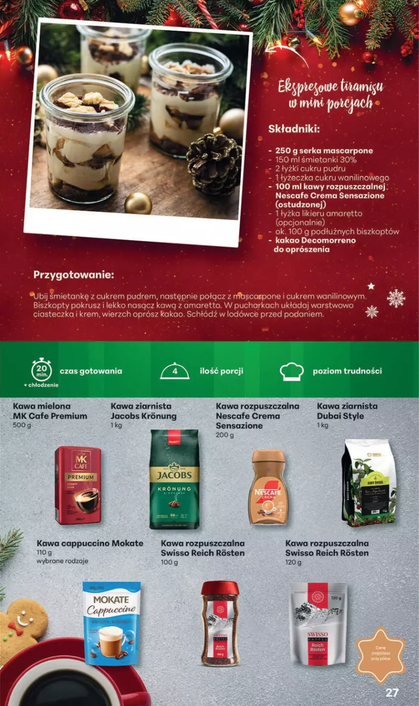 Gazetka promocyjna Delikatesy Centrum - Katalog Przepisy na Bliskie Święta Franczyza DC48-DC49-DC50 - ważna 27.11 do 17.12.2025 - strona 27 - produkty: Cappuccino, Jacobs, Kawa, Kawa mielona, Kawa rozpuszczalna, Kawa ziarnista, Por
