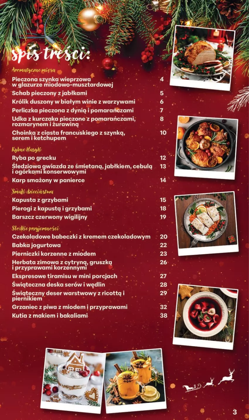 Gazetka promocyjna Delikatesy Centrum - Katalog Przepisy na Bliskie Święta Franczyza DC48-DC49-DC50 - ważna 27.11 do 17.12.2025 - strona 3 - produkty: Babeczki, Babka, Choinka, Deser, Inka, Jogurt, Karp, Królik, Kurczak, Lazur, Piec, Piernik, Pierogi, Por, Ser