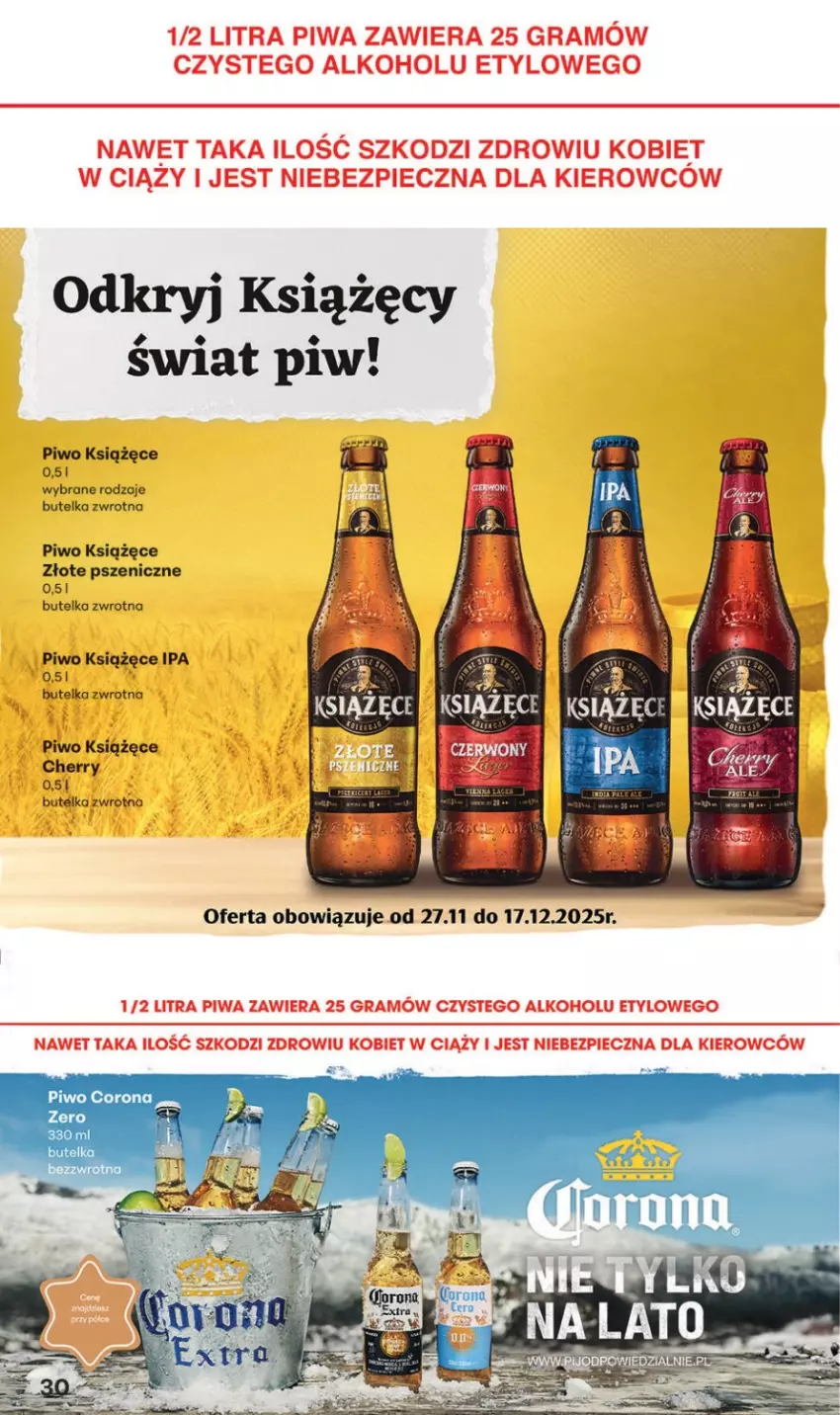 Gazetka promocyjna Delikatesy Centrum - Katalog Przepisy na Bliskie Święta Franczyza DC48-DC49-DC50 - ważna 27.11 do 17.12.2025 - strona 30 - produkty: Gra, Książęce, Piec, Piwa, Piwo