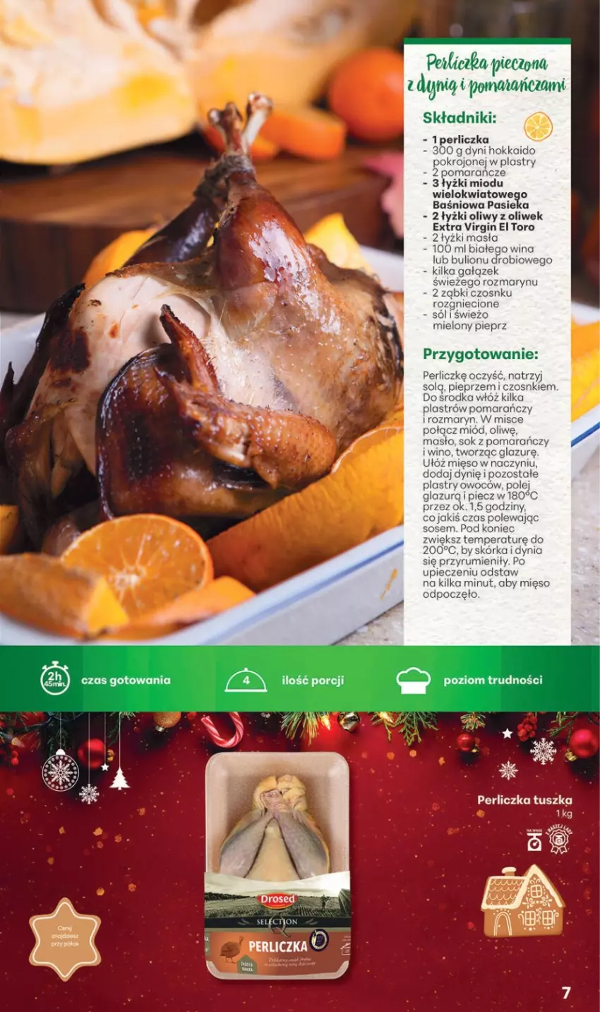 Gazetka promocyjna Delikatesy Centrum - Katalog Przepisy na Bliskie Święta Franczyza DC48-DC49-DC50 - ważna 27.11 do 17.12.2025 - strona 7 - produkty: Bulion, Dynią, Gin, Lazur, Lion, Masło, Mięso, Miód, Olej, Perliczka, Piec, Pieprz, Rum, Sok, Sól, Sos, Tusz, Wino