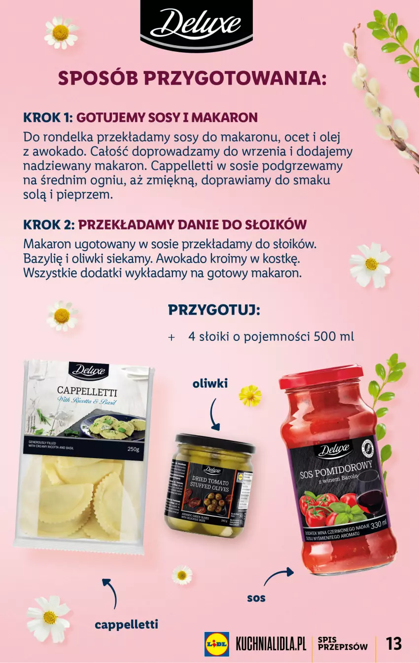 Gazetka promocyjna Lidl - KATALOG WIELKANOC - ważna 06.03 do 09.04.2023 - strona 13 - produkty: Bazyl, Makaron, Ocet, Olej, Oliwki, Pellet, Pieprz, Rondel, Sos