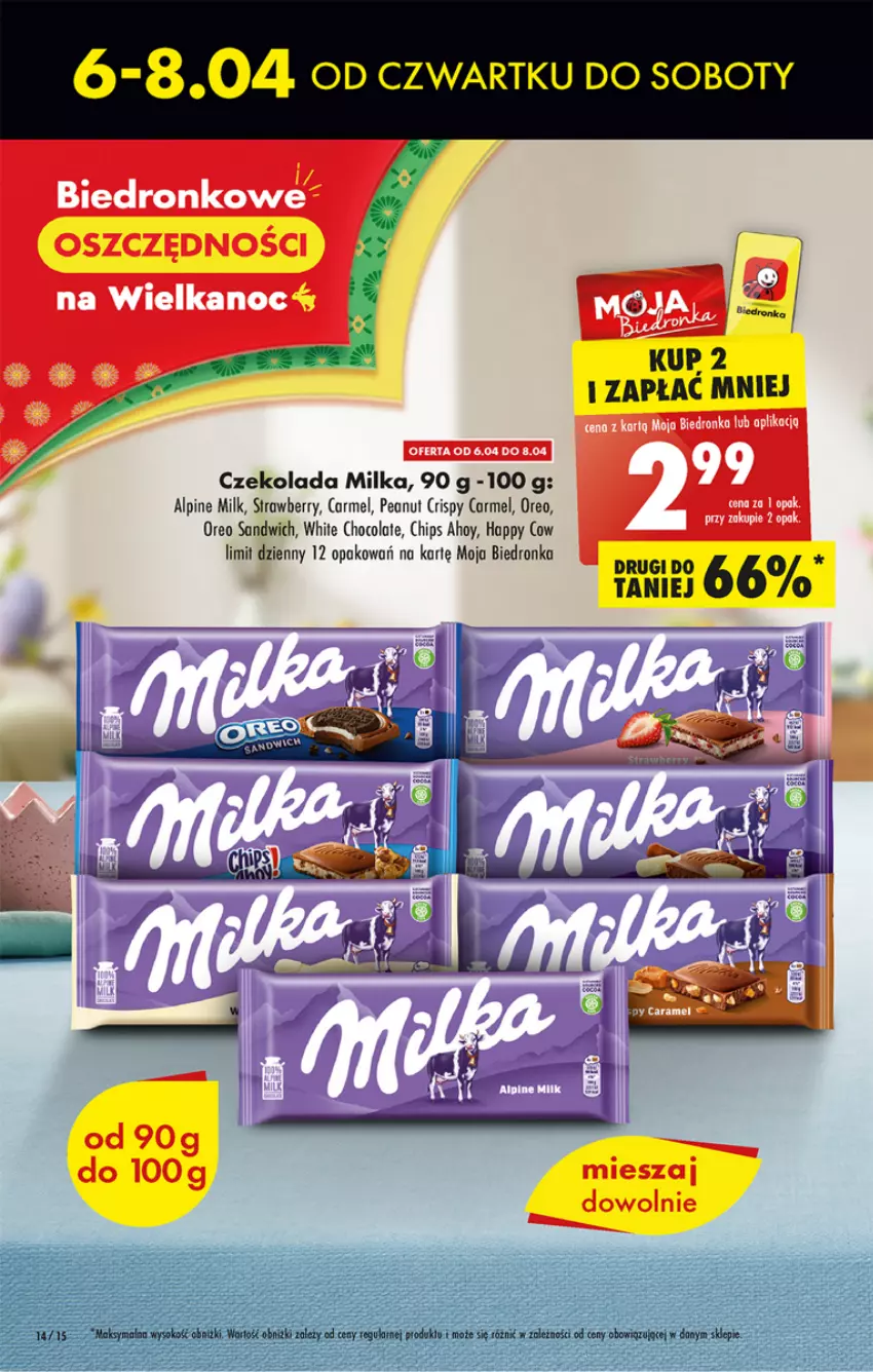 Gazetka promocyjna Biedronka - ważna 06.04 do 12.04.2023 - strona 14 - produkty: Czekolada, Milka, Oreo