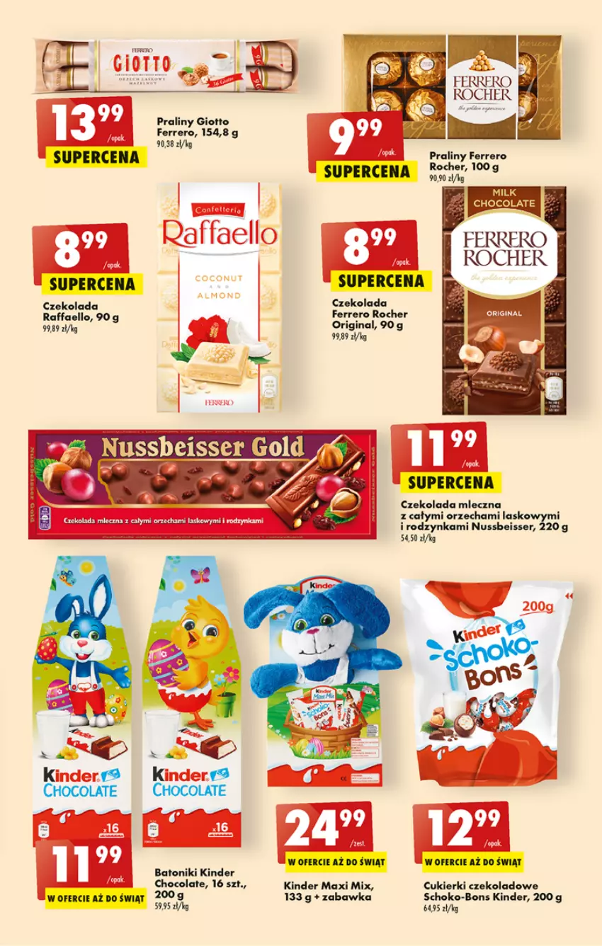 Gazetka promocyjna Biedronka - ważna 06.04 do 12.04.2023 - strona 35 - produkty: Baton, Cukier, Cukierki, Cukierki czekoladowe, Czekolada, Czekolada mleczna, Ferrero, Kinder, Praliny, Ser, Tonik, Zabawka