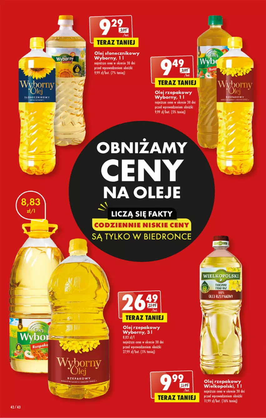 Gazetka promocyjna Biedronka - ważna 06.04 do 12.04.2023 - strona 42 - produkty: Olej, Olej rzepakowy, Olej słonecznikowy, Taca, Tera