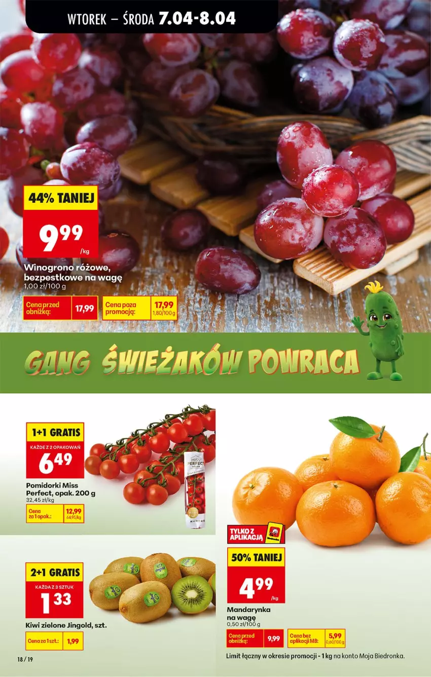 Gazetka promocyjna Biedronka - Od Wtorku - ważna 07.04 do 11.04.2026 - strona 22 - produkty: Kiwi, Pomidorki, Wino