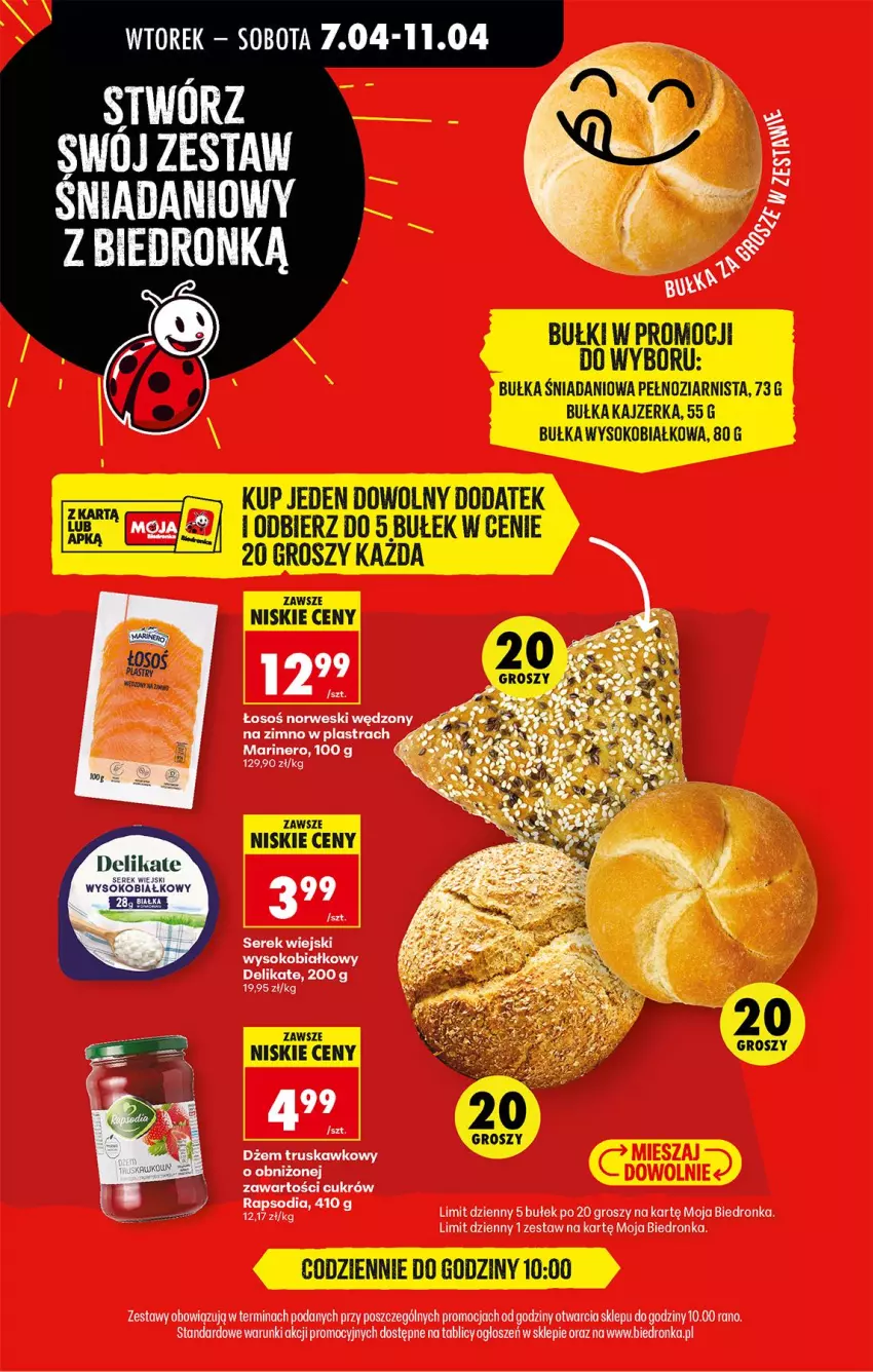 Gazetka promocyjna Biedronka - Od Wtorku - ważna 07.04 do 11.04.2026 - strona 39 - produkty: Bułka, Danio, Dżem, Kajzerka, Ser, Serek, Serek wiejski, Sok