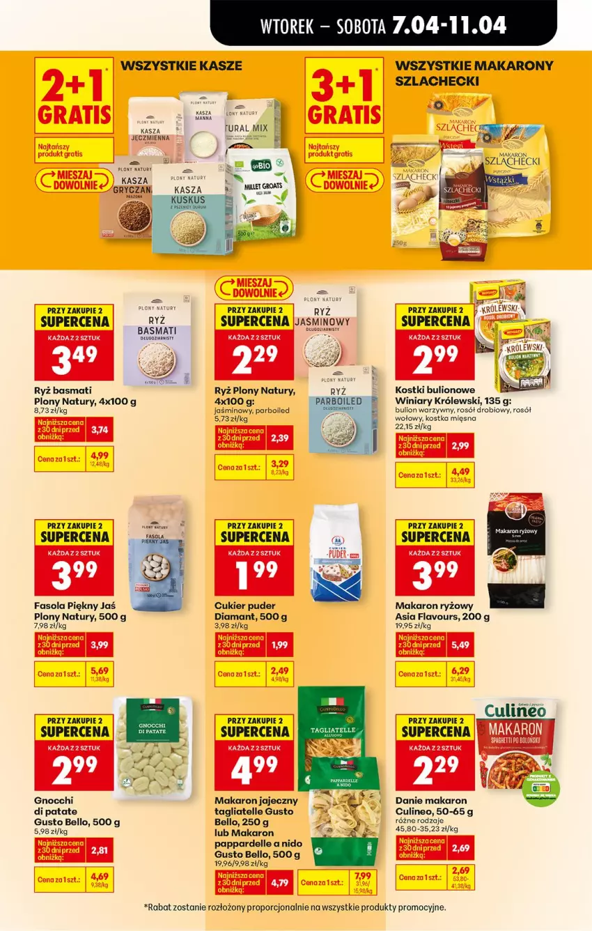 Gazetka promocyjna Biedronka - Od Wtorku - ważna 07.04 do 11.04.2026 - strona 47 - produkty: Bell, Bulion, Cukier, Cukier puder, Dell, Diamant, Fa, Fasola, Gnocchi, Gra, Kasza, Królewski, Lion, Makaron, Makaron ryżowy, Por, Puder, Rosół, Rosół drobiowy, Rosół wołowy, Ryż, Ryż basmati, Tagliatelle, Winiary