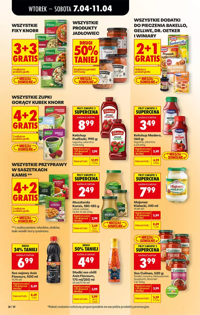 Gazetka promocyjna Biedronka - Od Wtorku - ważna 07.04 do 11.04.2026 - strona 48 - produkty: Dr. Oetker, Kamis, Ketchup, Knorr, Kubek, Majonez, Mus, Musztarda, Piec, Por, Przyprawy, Pudliszki, Sos, Sos chilli, Sos sojowy, Spaghetti, Winiary