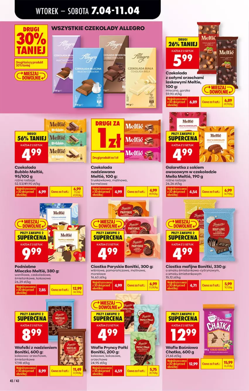 Gazetka promocyjna Biedronka - Od Wtorku - ważna 07.04 do 11.04.2026 - strona 52 - produkty: Allegro, Bonitki, Ciastka, Czekolada, Gala, Galaretka, Kakao, Kokos, Mleczko, Sok, Wafle