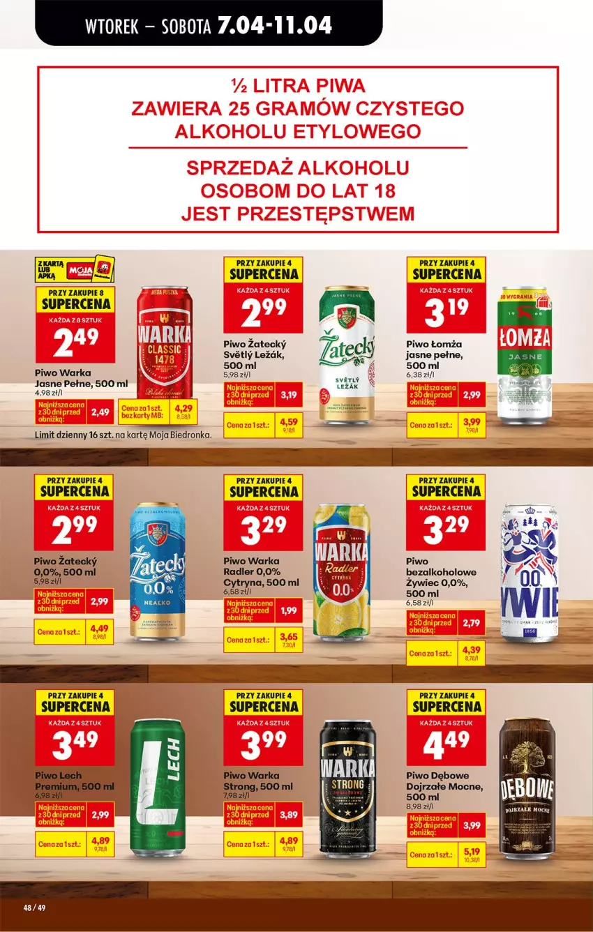 Gazetka promocyjna Biedronka - Od Wtorku - ważna 07.04 do 11.04.2026 - strona 62 - produkty: Piwo, Radler, Warka