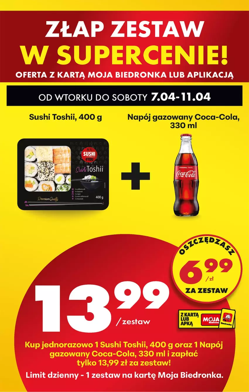 Gazetka promocyjna Biedronka - Od Wtorku - ważna 07.04 do 11.04.2026 - strona 80 - produkty: Coca-Cola, Napój, Napój gazowany, Sushi