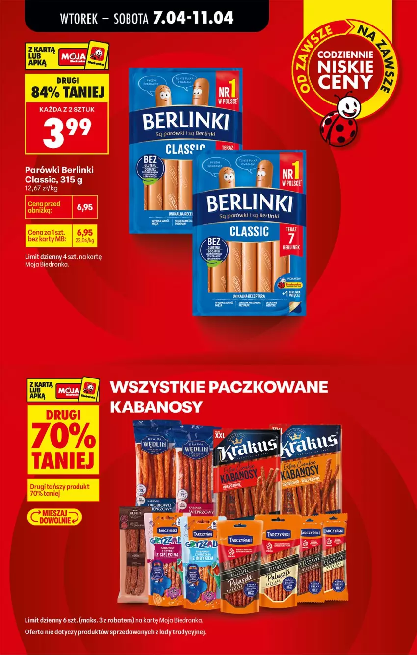 Gazetka promocyjna Biedronka - Od Wtorku - ważna 07.04 do 11.04.2026 - strona 9 - produkty: Berlinki, Parówki
