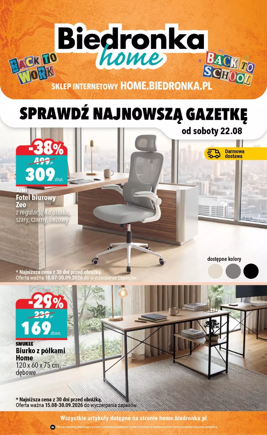 Gazetka promocyjna Biedronka - Biedronka Home - ważna 22.08 do 29.08.2026 - strona 1 - produkty: Biurko