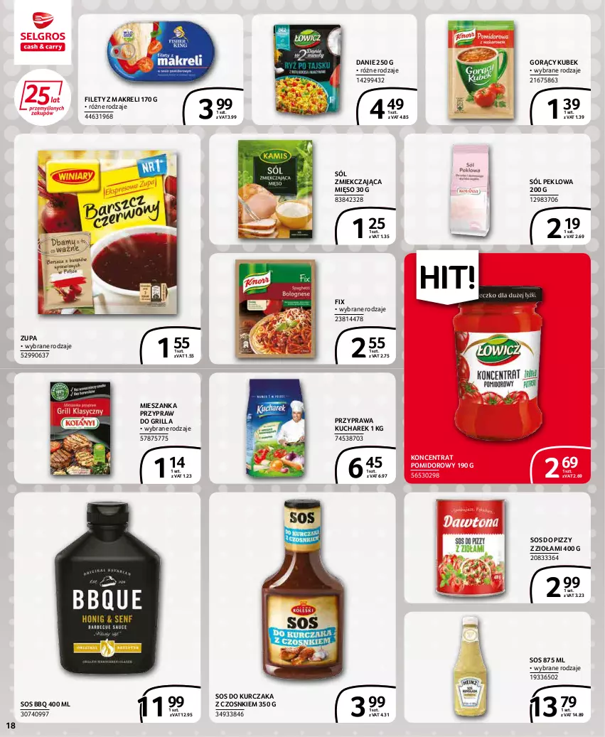 Gazetka promocyjna Selgros - Extra Oferta - ważna 01.05 do 31.05.2022 - strona 18 - produkty: Grill, Koncentrat pomidorowy, Kubek, Kucharek, Kurczak, Mięso, Sól, Sos, Sos do pizzy, Zupa