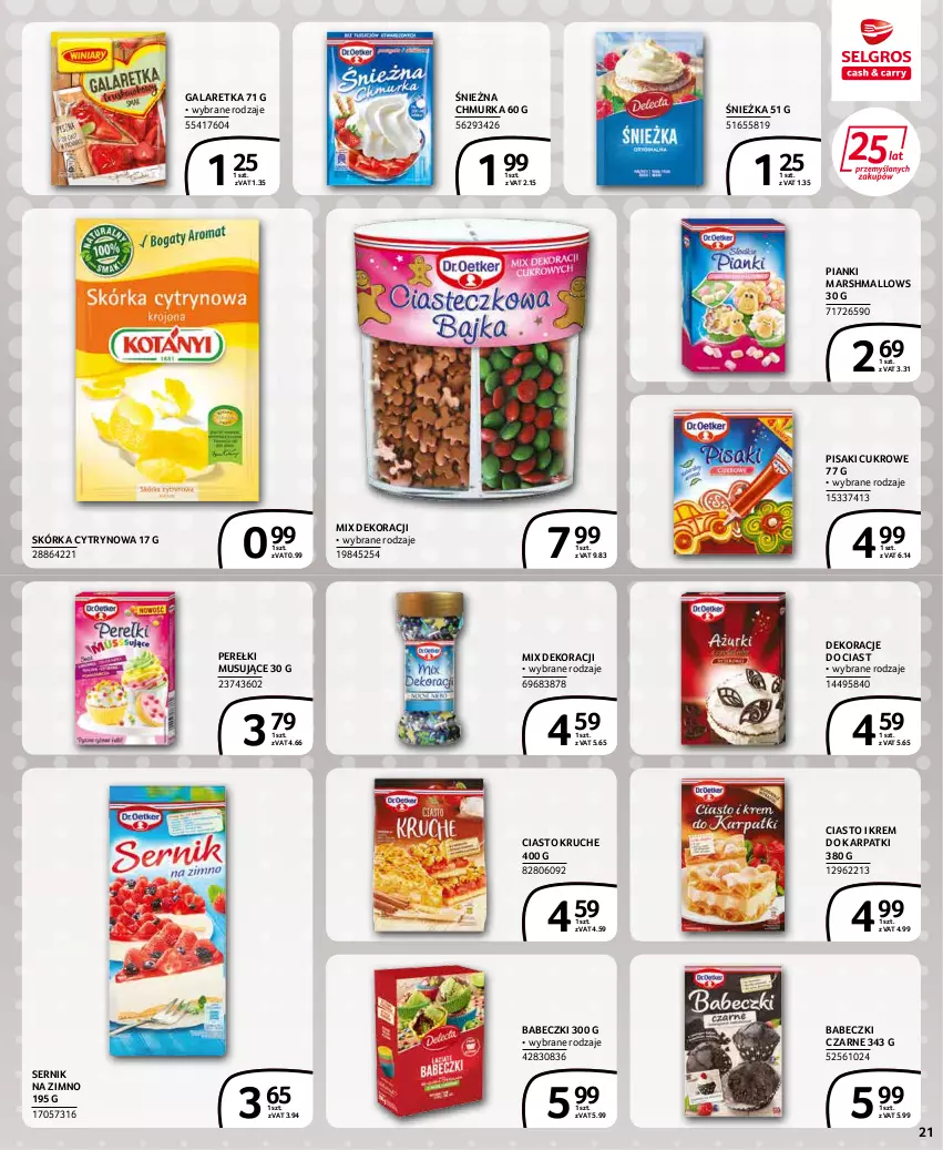 Gazetka promocyjna Selgros - Extra Oferta - ważna 01.05 do 31.05.2022 - strona 21 - produkty: Babeczki, Gala, Galaretka, Karp, Krem do karpatki, Mars, Marshmallows, Mus, Ser