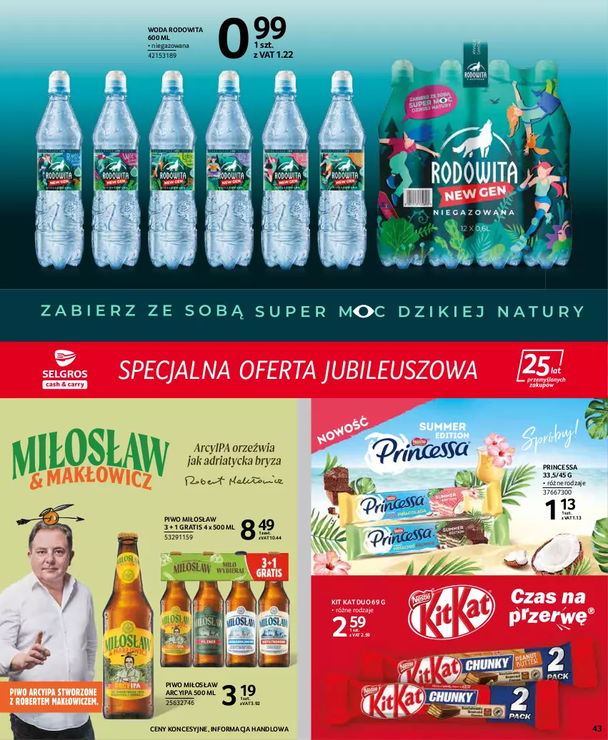 Gazetka promocyjna Selgros - Extra Oferta - ważna 01.05 do 31.05.2022 - strona 43 - produkty: Gra, Kit Kat, Piwo, Princessa, Woda
