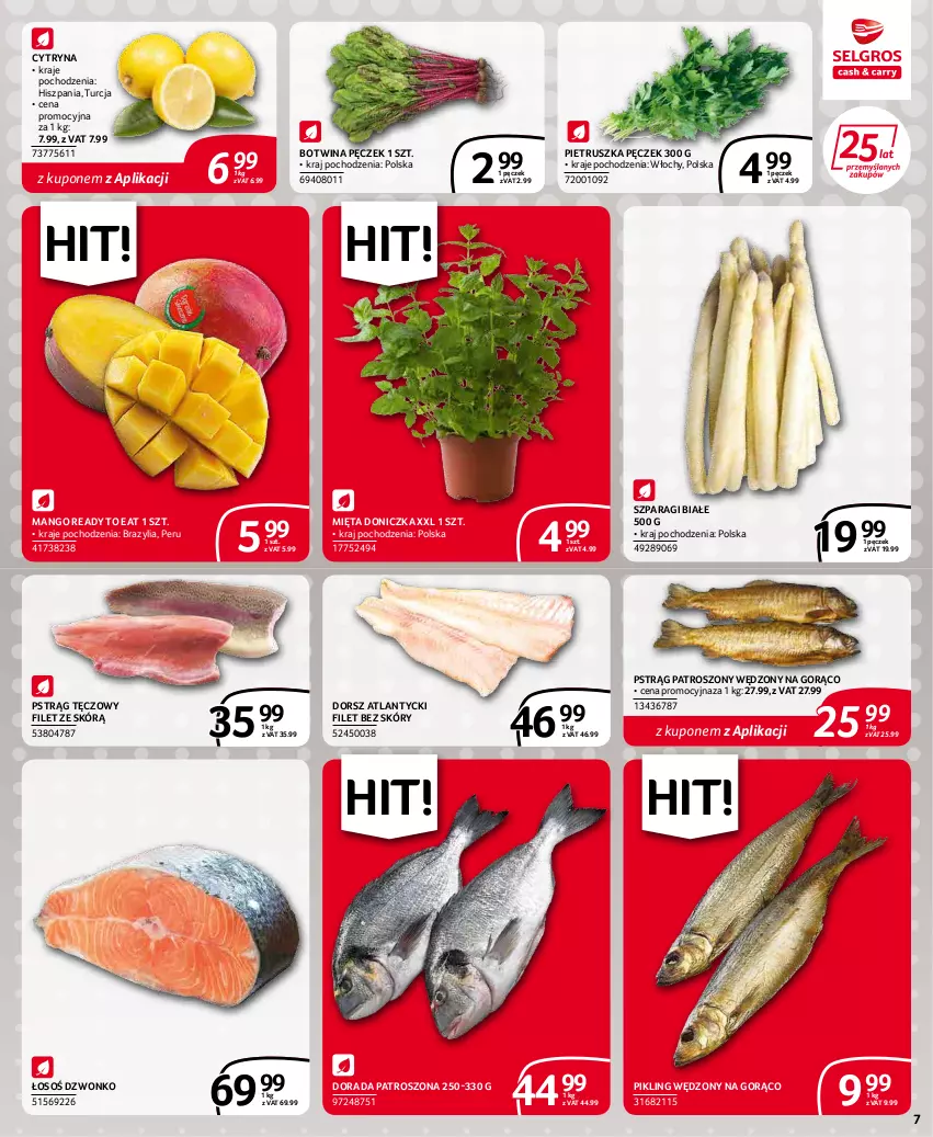 Gazetka promocyjna Selgros - Extra Oferta - ważna 01.05 do 31.05.2022 - strona 7 - produkty: Dorsz, Mango, Mięta, Pietruszka, Pstrąg, Pstrąg tęczowy