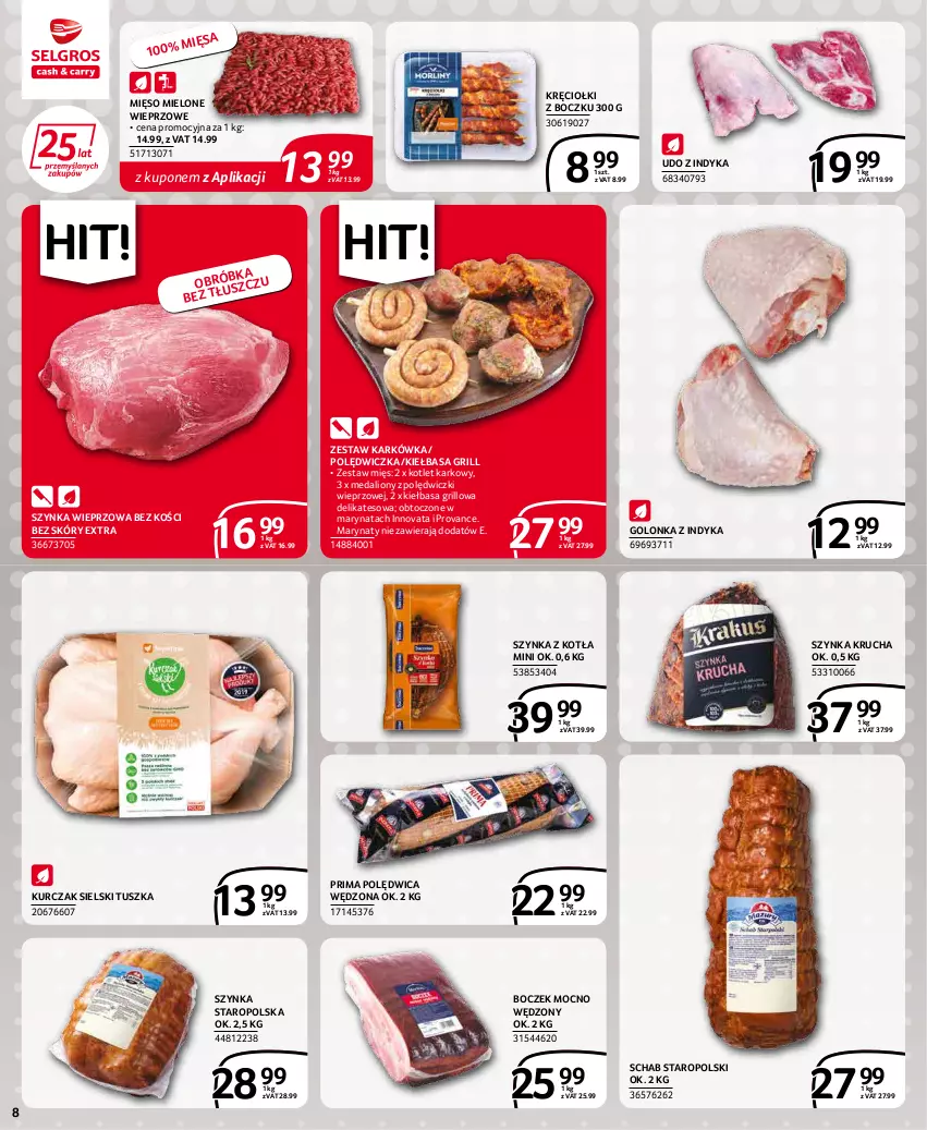 Gazetka promocyjna Selgros - Extra Oferta - ważna 01.05 do 31.05.2022 - strona 8 - produkty: Boczek, Golonka z indyka, Grill, Kiełbasa, Kotlet, Kurczak, Lion, Mięso, Mięso mielone, Polędwica, Prima, Szynka, Szynka wieprzowa, Tusz