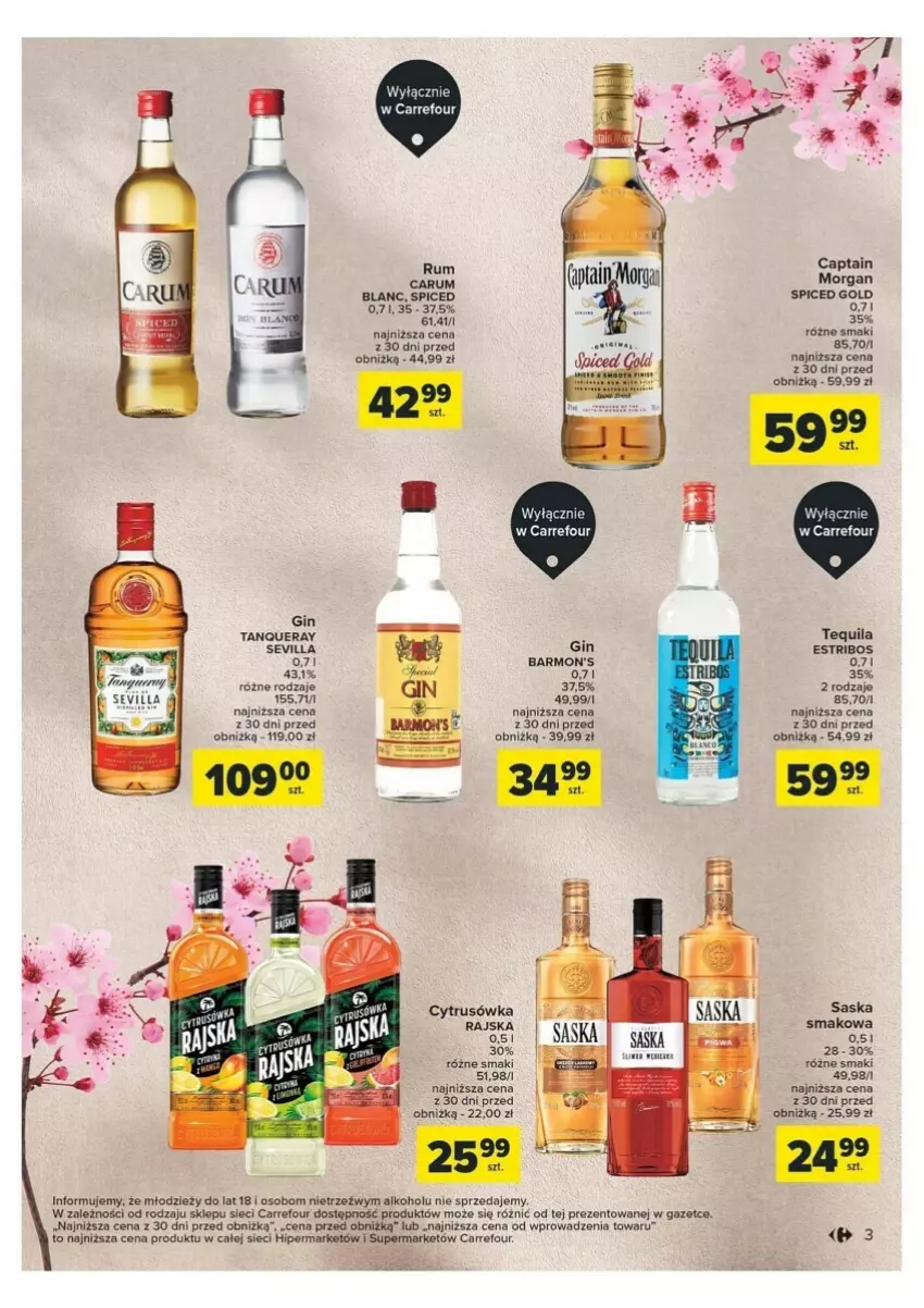 Gazetka promocyjna Carrefour - ważna 02.04 do 13.04.2024 - strona 6 - produkty: Gin, Rum, Saska, Tequila