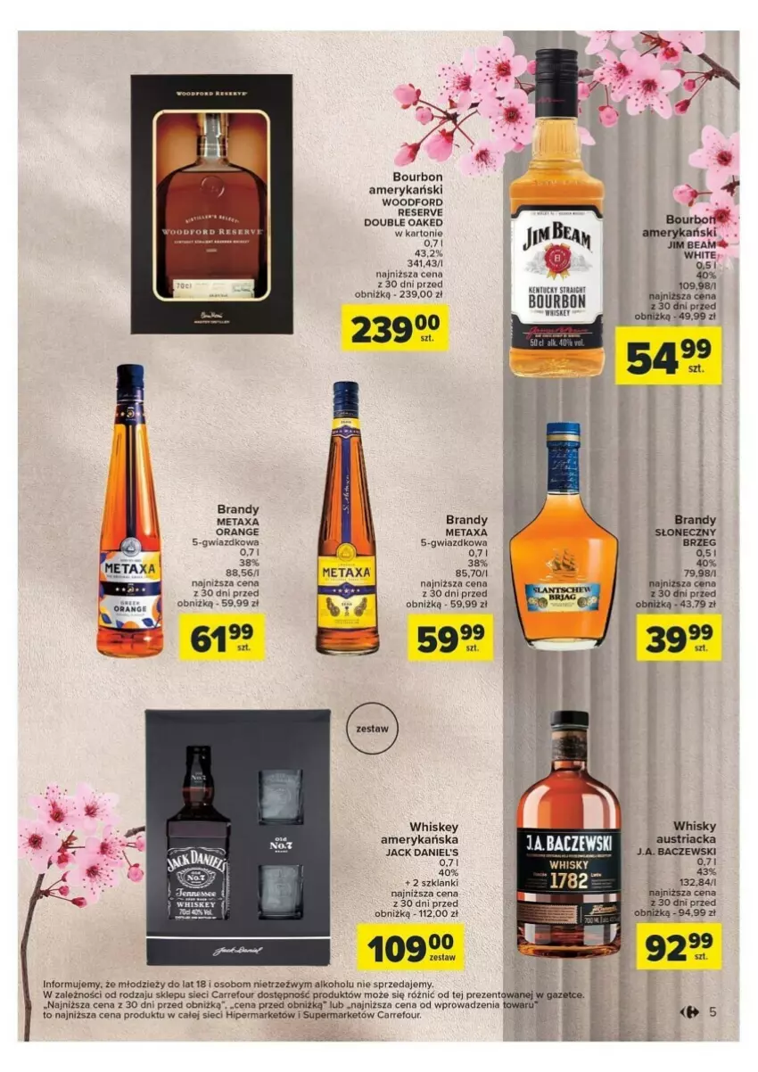 Gazetka promocyjna Carrefour - ważna 02.04 do 13.04.2024 - strona 8 - produkty: Bourbon, Brandy, Jack Daniel's, Jim Beam, Lanki, Metaxa, Ser, Whiskey, Whisky