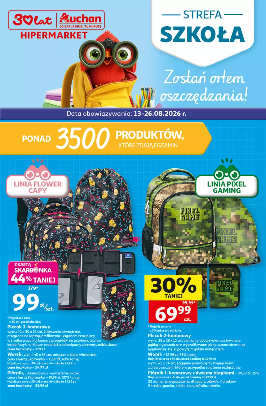 Gazetka promocyjna Auchan - Szkoła Hipermarket - ważna 13.08 do 26.08.2026 - strona 1 - produkty: Fa