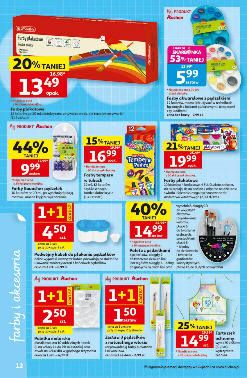 Gazetka promocyjna Auchan - Szkoła Hipermarket - ważna 13.08 do 26.08.2026 - strona 12 - produkty: Fa, Gra, Kredka, Kubek, Paleta, Por, Tusz