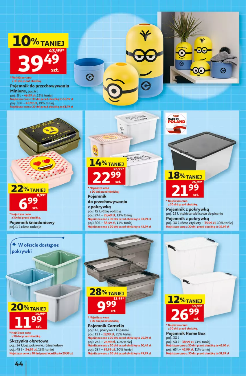 Gazetka promocyjna Auchan - Szkoła Hipermarket - ważna 13.08 do 26.08.2026 - strona 44 - produkty: Danio, Pojemnik, Pojemnik do przechowywania, Pojemnik z pokrywką, Pokrywa
