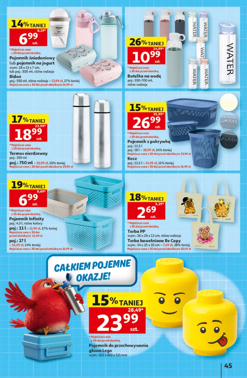 Gazetka promocyjna Auchan - Szkoła Hipermarket - ważna 13.08 do 26.08.2026 - strona 45 - produkty: Danio, Jogurt, Kosz, LEGO, Pojemnik, Pojemnik do przechowywania, Pojemnik z pokrywką, Termos, Torba