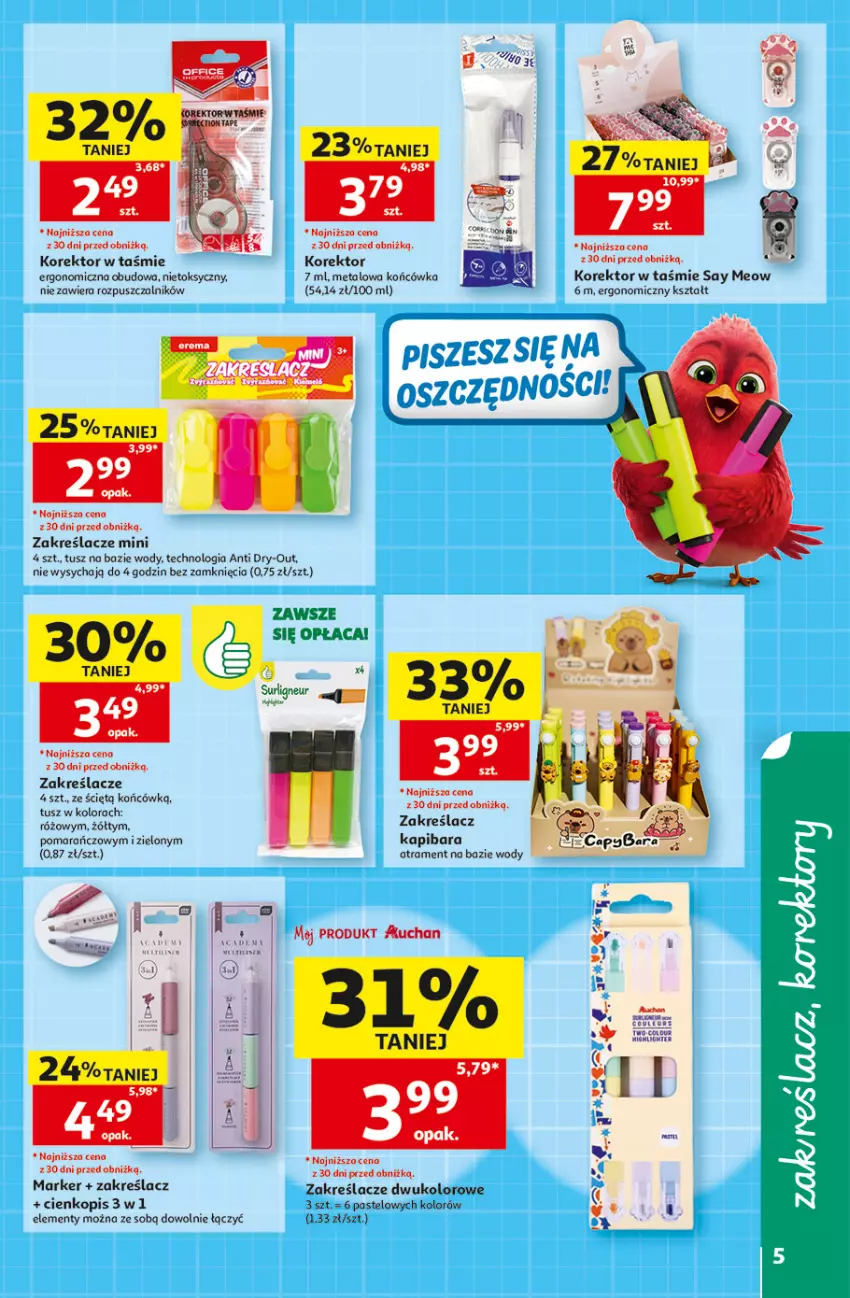 Gazetka promocyjna Auchan - Szkoła Hipermarket - ważna 13.08 do 26.08.2026 - strona 5 - produkty: Marker, Tusz