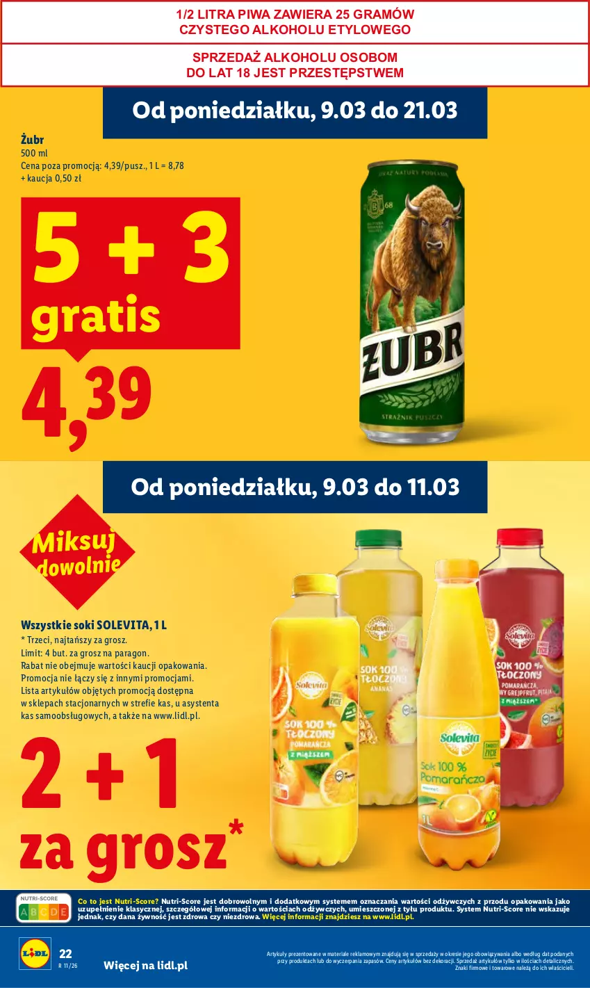 Gazetka promocyjna Lidl - Oferta ważna od 9.03 do 11.03 - ważna 09.03 do 11.03.2026 - strona 22 - produkty: Gra, Piwa, Sok
