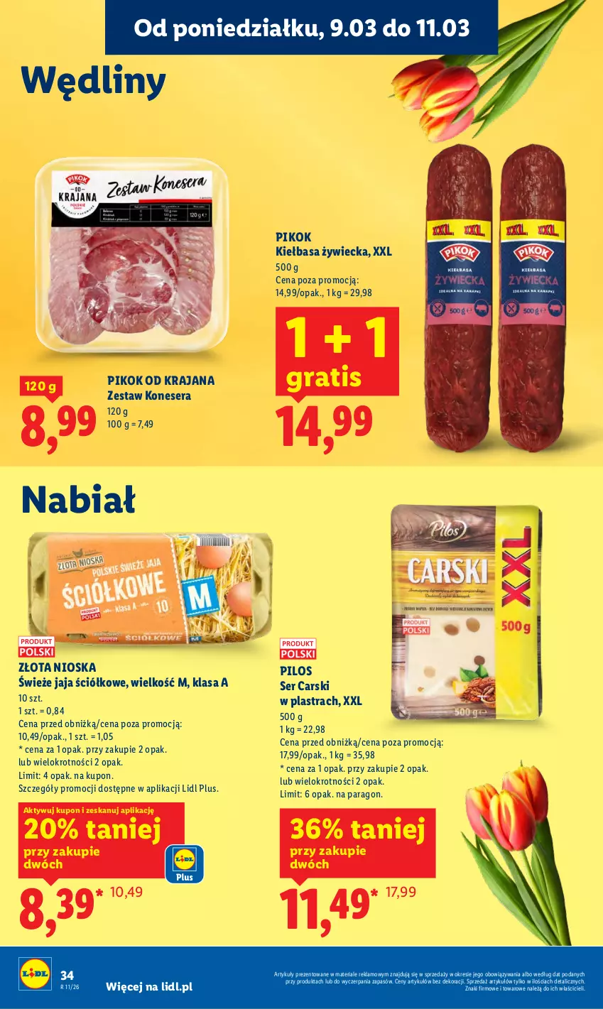 Gazetka promocyjna Lidl - Oferta ważna od 9.03 do 11.03 - ważna 09.03 do 11.03.2026 - strona 34 - produkty: Cars, Gra, Jaja, Kiełbasa, PIKOK, Pilos, Ser