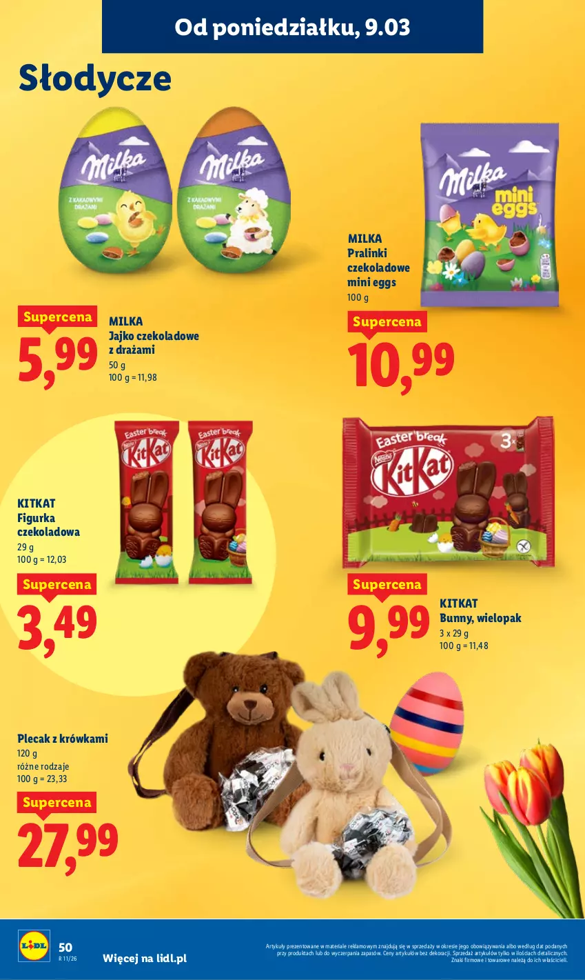 Gazetka promocyjna Lidl - Oferta ważna od 9.03 do 11.03 - ważna 09.03 do 11.03.2026 - strona 50 - produkty: Milka, Plecak