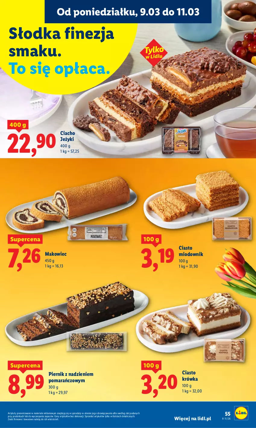 Gazetka promocyjna Lidl - Oferta ważna od 9.03 do 11.03 - ważna 09.03 do 11.03.2026 - strona 55 - produkty: Jeżyki, Makowiec, Piernik