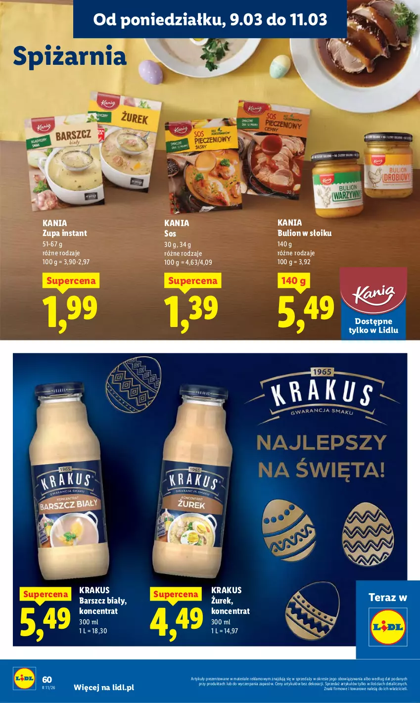 Gazetka promocyjna Lidl - Oferta ważna od 9.03 do 11.03 - ważna 09.03 do 11.03.2026 - strona 60 - produkty: Bulion, Krakus, Lion, Sos, Tera, Zupa