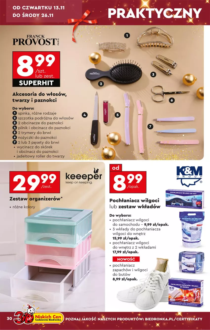 Gazetka promocyjna Biedronka - Okazje Tygodnia - ważna 10.11 do 22.11.2025 - strona 34 - produkty: Inka, LG, Noż, Nożyczki, Organizer, Pochłaniacz wilgoci, Roller, Szczotka