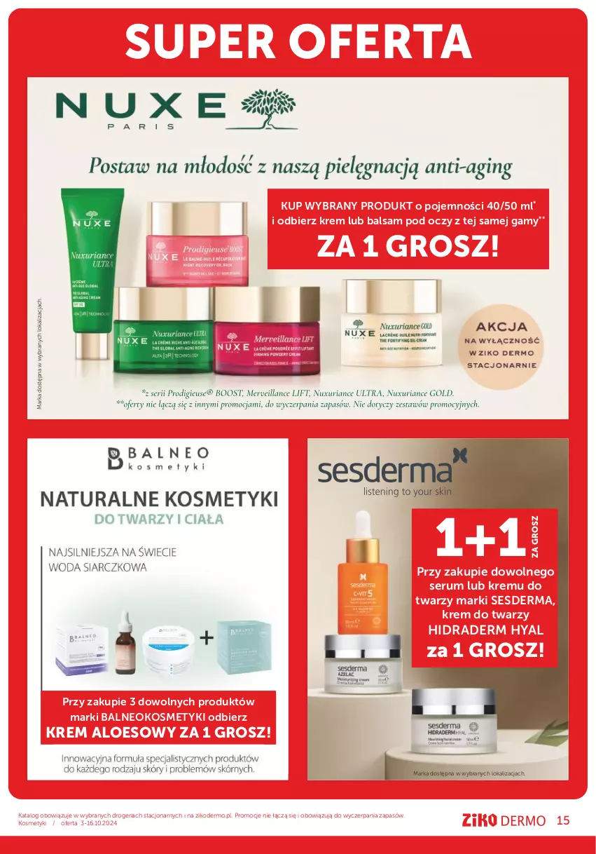 Gazetka promocyjna Ziko - Gazetka Ziko Dermo - ważna 03.10 do 16.10.2024 - strona 15 - produkty: Balsam pod oczy, Krem do twarzy, Rum, Ser, Serum, Sesderma