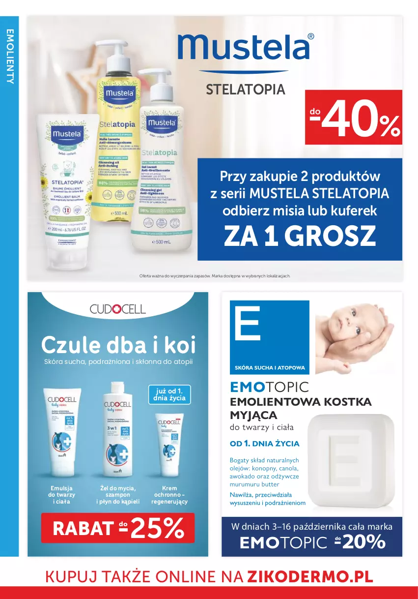 Gazetka promocyjna Ziko - Gazetka Ziko Dermo - ważna 03.10 do 16.10.2024 - strona 20 - produkty: Emulsja, Mus, Mustela, Płyn do kąpieli, Ser, Szampon, Top