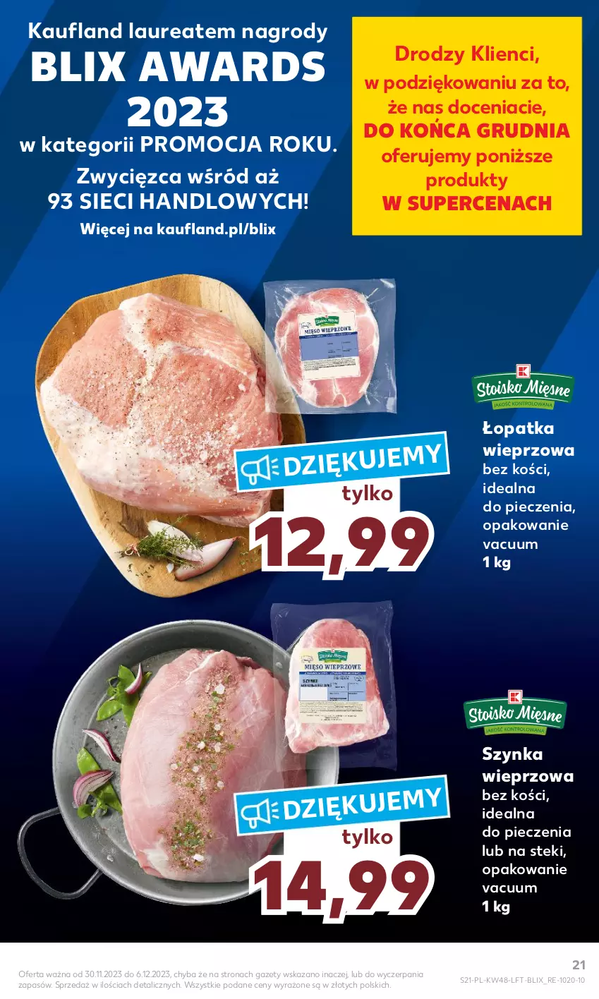 Gazetka promocyjna Kaufland - Gazetka tygodnia - ważna 30.11 do 06.12.2023 - strona 21 - produkty: Laur, Piec, Stek, Szynka, Szynka wieprzowa