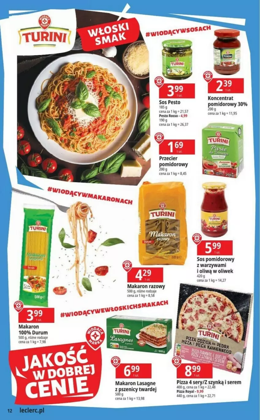 Gazetka promocyjna E Leclerc - ważna 03.10 do 14.10.2023 - strona 4 - produkty: Lasagne, Makaron, Pesto, Pizza, Rum, Ser, Sos, Sos pomidorowy, Warzywa